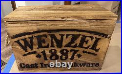 1887 Wenzel Cast Iron Cookware With Crate 10 Piece Dutch Oven Skillet Griddle