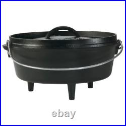 4 Quart Cast Iron Camp Dutch Oven with lid Camping Cookware Kitchen Outdoor