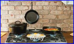 5 Piece Cast Iron Cookware Set Seasoned Non Stick Skillet Pan Griddle Dutch Oven