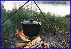 6 L Tourist Cast Iron Cauldron Outdoor Kazan with Lid Dutch Oven Campfire Pot