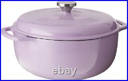 6 Quart Enameled Cast Iron Dutch Oven with Lid Dual Handles Oven Safe up to