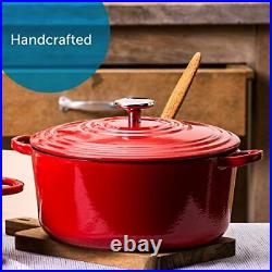 BK Cookware Bourgogne Enameled Cast Iron 7QT Dutch Oven, Chili Red