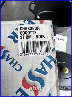 CHASSEUR CAST IRON OVAL Cocotte 27cm DUTCH OVEN Noir Black NEW IN OPEN BOX