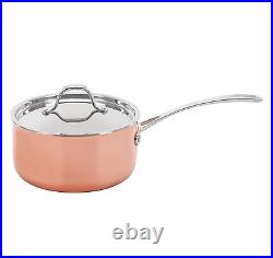 CONCORD 8 PC Premium Triply Natural Copper Cookware Set Dutch Oven Frying Pan