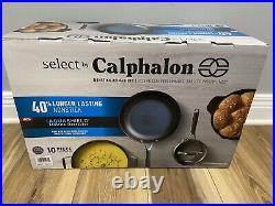 Calphalon Select 10pc Aqua Shield Non-Stick Cookware Set, Skillet Pan Dutch Oven