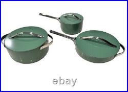 Caraway Cookware Set Sage Green Non-Stick Ceramic 6-Piece Pots Pans Dutch Oven