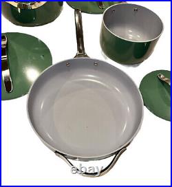 Caraway Cookware Set Sage Green Non-Stick Ceramic 6-Piece Pots Pans Dutch Oven