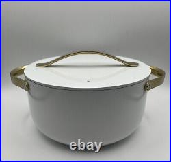 Caraway Dutch Oven White GOLD Iconic Color 6.5 Quart Pan Pot With Lid