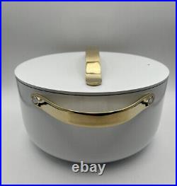Caraway Dutch Oven White GOLD Iconic Color 6.5 Quart Pan Pot With Lid