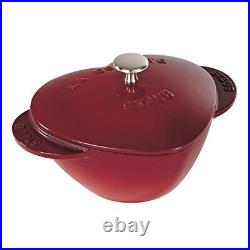 Cast Iron Dutch Oven 1.75-qt Heart Cocotte, Made in France, Serves 1, Black