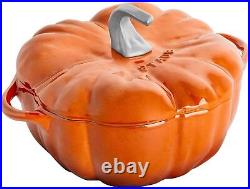 Cast Iron Dutch Oven 3.5-qt Pumpkin Cocotte with Stainless Steel Knob