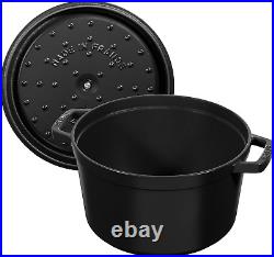 Cast Iron Dutch Oven 5-Qt Tall Cocotte, Made in France, Serves 5-6, Matte Black