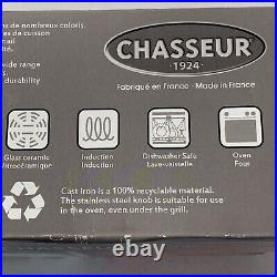 Chasseur 2.5 qt. Round Dutch Oven Black Enameled Cast-iron Cocottes France 20cm