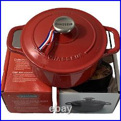 Chasseur 2.5 qt. Round Dutch Oven Red Enameled Cast-iron Cocottes France 20cm