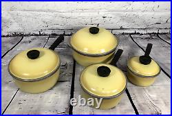 Club Aluminum 8 Piece Harvest Gold Cookware Set 4 Pot Lids Dutch Oven Vintage