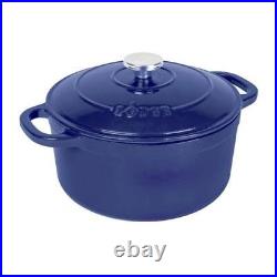 Enameled Cast Iron 5.5 Quart Dutch Oven Cookware Pot, Indigo Blue