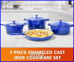 Enameled Cast Iron Cookware Set Set of Dutch Ovens, Ceramic Nonstick Coated