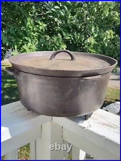 GRISWOLD#10 CAST IRON TITE TOP CHUCK WAGON CAMP STYLE DUTCH OVEN Antique 1920