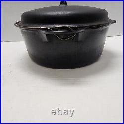 Griswold Cast Iron Dutch Oven 8 1278 And #8 Self Basting Lid Vintage