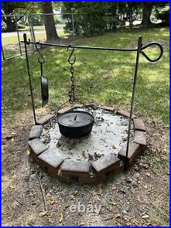 Hand Forged Campfire Dutch Oven Tripod Set Blacksmith Camp Grill
