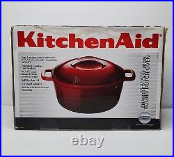 Kitchen Aid 3.5 Qt Enameled Cast Iron Covered Round Dutch Oven New