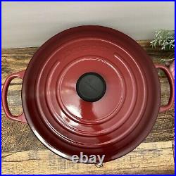 LE CREUSET #28 Cast Iron Dutch Oven CHERRY RED Made in France