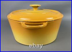LE CREUSET 5 ½ QUART #26 ENAMELED CAST IRON DUTCH OVEN WithLID YELLOW 1950's