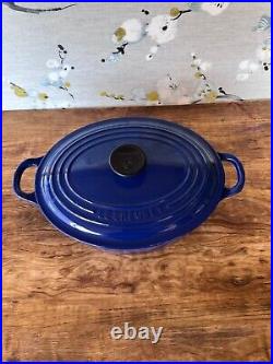 Le Creuset #23 Oval Dutch Oven 2 3/4 Qt. Cobalt Royal Blue Cast Iron