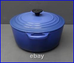 Le Creuset 3.5qt Blue Cast Iron 9 Pot Dutch Oven 22 Roaster France with Lid