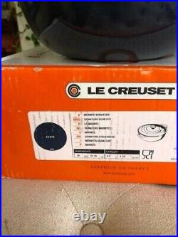 Le Creuset 4.5 QT Round Dutch Soup Oven Signature Cast Iron #26 Agave Dark Blue