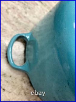Le Creuset Caribbean Blue Cast Iron Dutch Oven #26, 5.5 Qt. Excellent Condition