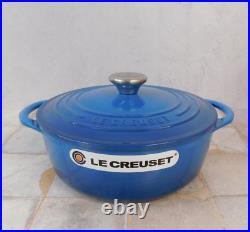 Le Creuset Cast Iron 2.75 Quart Shallow Round Dutch Oven, Marseille Blue New