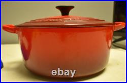 Le Creuset Cast Iron Dutch Oven Made in France Red with Lid #22 3.5 quart