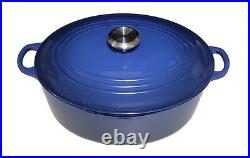 Le Creuset Enamel Dutch Oven Cast Iron Signature Knob Oval Cobalt 6.75 Qt #31