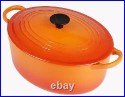 Le Creuset Flame C Orange Enameled Cast Iron Oval Dutch Oven 2.5 Qt