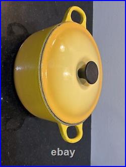 Le Creuset France 2 1/4 QT Yellow Enamel Dutch Oven With Lid #20