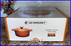 Le Creuset NEW 7.25Qt Signature Round Dutch Oven 28 Cast Iron Cerise Red