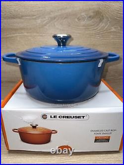 Le Creuset Round Dutch Oven, 5.5qt, Blue, Brand New