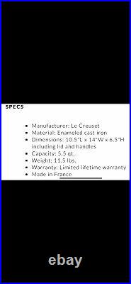LeCreuset NEW 7.25Qt Signature Round Dutch Oven, Azure Blue