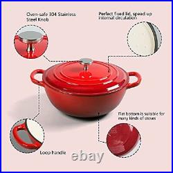 M-COOKER 4.5 Quart Enameled Dutch Oven Pot with Lid Covered Dutch Oven with C
