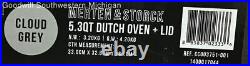 Merten & Storck 5.3qt Enameled Iron Dutch Oven in Cloud Grey NewithOpen Box