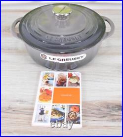 New LE CREUSET Oyster Shallow Round 2.75 Quart Dutch Oven FLINT OYSTER