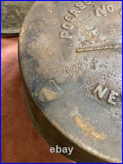Pocasset Iron Works No. 4 1/2 19th C New York DUTCH OVEN. 11 In. Gate Mark, Lid