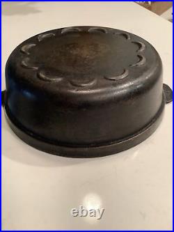 Rare Vintage Lodge Scalloped Bottom Cast Iron Dutch Oven Skillet Pot Pan
