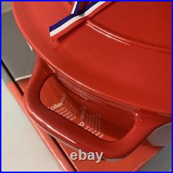Red Enameled Cast-Iron Round Dutch Oven 6.44 Qt Chasseur 28cm Casserole