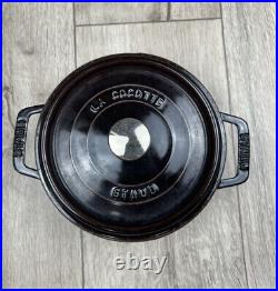 Staub Aubergine Cast Iron Round La Cocotte 1.9 Qt-1.8L Dutch Oven 18cm-7.3in