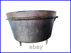 Unbranded 12 Cast Iron Dutch Oven With Lid Round Handle 3 Legged Seasoned