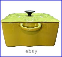 Vintage Chantal Enamel Cast Iron Dutch Oven WithLid 5 quart-Scalloped Sides-Green