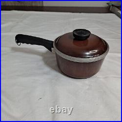 Vintage Club Pot Pan Set Brown Dutch Oven Skillet Saucepan 5 Pots 4 Lid Cookware