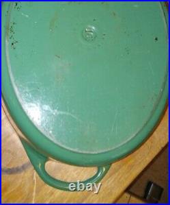 Vintage Le Creuset Cousances Cast Iron Dutch Oven Pot Green Made in France Used